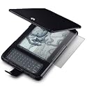 AMAZON KINDLE 3 PREMIUM PU LEATHER FLIP CASE - BLACK, WITH SCREEN PROTECTOR PART OF THE QUBITS ACCESSORIES RANGE