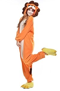 Newcosplay Polar Fleece Onesies Pajamas (M, Lion)