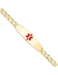 14k Yellow Gold 7in Medical Jewelry ID Bracelet. Metal Wt- 17.1g