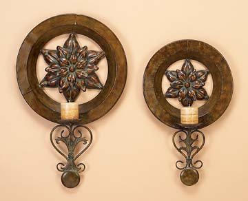 Tuscan Round Metal Candle of 2