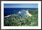 Kee-E Beach, Na-Pali Coast, Kauai, Hawaii Framed Photographic Poster Print by Martin Fox, 36x27