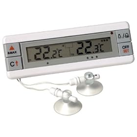 Fridge and Freezer alarm thermometer with dual sensors - displays temperature of 2 appliances