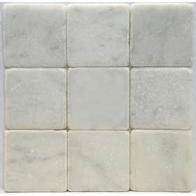 Bianco Carrara White 4 X 4 Tumbled Marble Tile