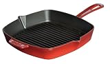 Review Staub 1202703 / Staub XO 10-1/4-Inch Square Grill, Pimento Red