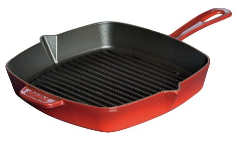 Staub XO 10-1/4-Inch Square Grill, Pimento Red