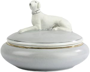 Homart Porcelain Greyhound Oval Dog On Box: Home & Kitchen