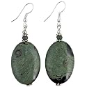 Handmade Green Jasper & Silver Beaded Earrings