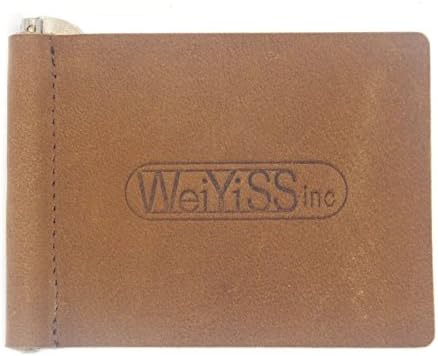 Genuine Leather Bifold Money Clip / Cash Clip Front Pocket Wallet Credit Card ID Case Holder, Tan