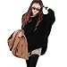 R REIFENG Ladies Scoop Neck Batwing Long Sleeve Slouchy Knit Shirt