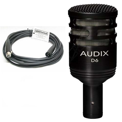 Audix D6 D-6 Dynamic Kick Drum Microphone Bundle
