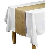 LinenTablecloth Jute Table Runner with Fringe Edge, 12.5 by 120-Inch