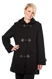 De La Creme Noir Dufflecoat à capuche laine et cachemire femme Taille 12