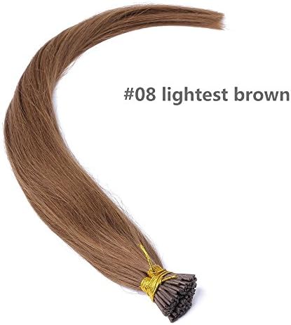 100S 20" 1.0g/s #06 chocolate brown Stick I Tip Remy Human Hair Extensions Silky Straight