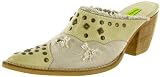 PENNY LOVES KENNY Pony Express Womens Slip-On Shoes Clogs Mules Leather Studded Casual Heels Cream