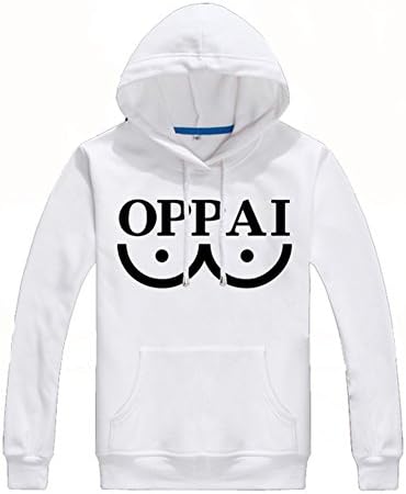 One Punch Man Oppai Hoodie Jacket White Cosplay Costume Adult Medium