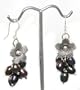 Beautiful Genuine Freshwater Peacock Pearl and Flower Cluster Earrings on 925 Sterling Silver Hooks Comes Gift Boxed