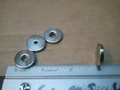 Neodymium Ring Magnet 3/4od X 1/8h X 1/8id Rare Earth N35 Ni Nickle Plated Axially Magnetized South Chanfer Side in ~...125"h