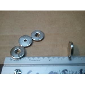 Neodymium Ring Magnet 3/4od X 1/8h X 1/8id Rare Earth N35 Ni Nickle Plated Axially Magnetized South Chanfer Side in ~...125"h