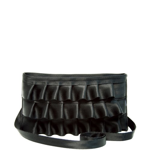 Harveys Seatbelt Lola Ruffle Convertible Clutch Black