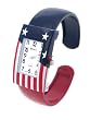 Geneva Platinum American Flag Fashion Bangle Women's Watch