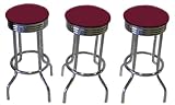 Review The Furniture Cove  / 3 Burgundy / Maroon Vinyl Specialty Barstools Set
