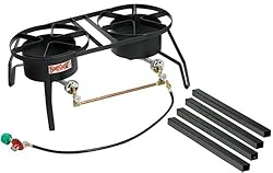 Bayou Classic DB250 Double Burner High-Pressure Cooker with Extension Legs