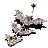 Gothic Vampire Bats belly ring