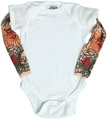 Tottude Baby Boys' Rockabilly Tattoo Sleeve Bodysuit
