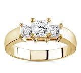 18k Yellow Gold Three-Stone Princess-Cut Diamond Ring (G/VS2, 1 ct. tw.)