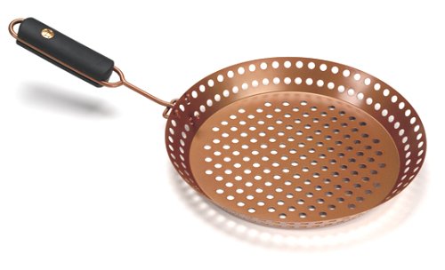 Outset QN77 Copper Nonstick Grill Skillet with Removable Soft-Grip Handle