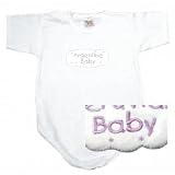 Baby Bodysuit White  Lith Blue Cloud Embroidery Argentine  Argentina Country