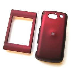 UTStarcom Quickfire PCD AT&T Rubberized Snap On Protector Hard Case Rubber Feel Leather Paint Cover Red