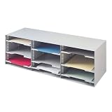 Buddy Products 1113-4 Stackable 4-section recycled steel sorting rack, 3 adjustable shelves, black
