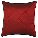 IMAGE OF Decorative Handmade Cushion Cover / Pillow Sham With Diamond Pattern - Burgundy Red