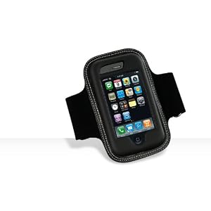Apple iPhone 3G Black Adjustable Wrist / Armband Sports Case Cover (FITS UP TO 15 BICEP) with Screen Protector