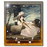 Reynolds Girl n Dog Painting - 6x6 Desk Clock