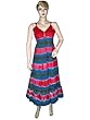 Tie Dye Boho Brink Pink Blue Spaghetti Straps Cotton Long Dress Tie Dye Boho Brink Pink Blue Spaghetti Straps Cotton Long Dress