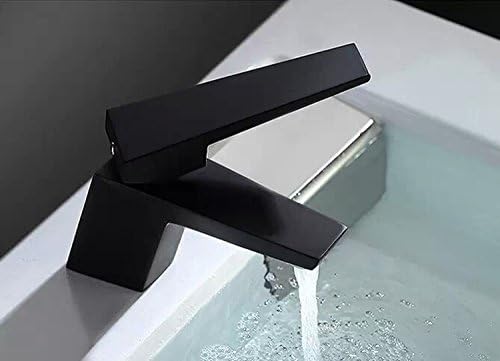 LifestylllTM Generic Faucet Copper Basin-Wide Hot and cold Mixer Faucet Lavatory Single Hole Basin Trap Black And White Like A Leader , Matte Black (Piping) #L4657