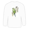 Long Sleeve T-shirt with green, leaf, jungle, parrot, bird