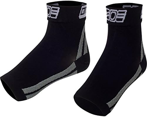 OneTri Plantar Fasciitis Compression Foot Sleeves - Heel Arch Support / Ankle Sock (Large, Black)