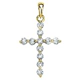 10K Yellow Gold 1/3 ct. Diamond Cross Pendant with Chain