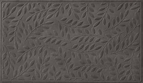 Soft Impressions Brittany Leaf Low-Profile Mat, 3 by 5-Feet, Charcoal