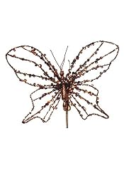 Clip On Glittered Copper Butterfly Christmas Ornament #2626086