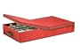 Honey-Can-Do SFT-01597 Ornament Storage Box with Movable Dividers, Holiday Red