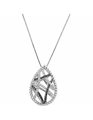 14K White Gold Black and White Diamond Necklace - 0.33 Ct. -- LIFETIME WARRANTY