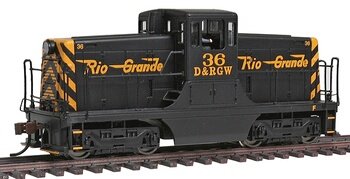 Bachmann GE 44-Ton Switcher D and RGW 36 (Black and Orange) Locomotive HO Scale, DCC On-Board-image