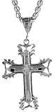 Sterling Silver 1 9/16 (40 mm) Diamond Cut Cross Pendant