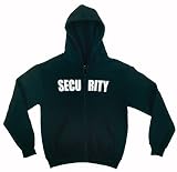Black Security Zipper Hooded Sweatshirt