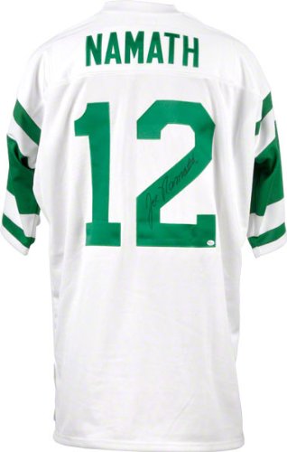 Joe Namath New York Jets Autographed Super Bowl III 1969 Jets Patch Mitchell and Ness Throwback Jersey