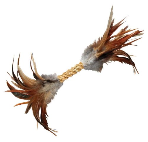 Image of KONG Naturals Straw Cylinder with Feathers Catnip Toy